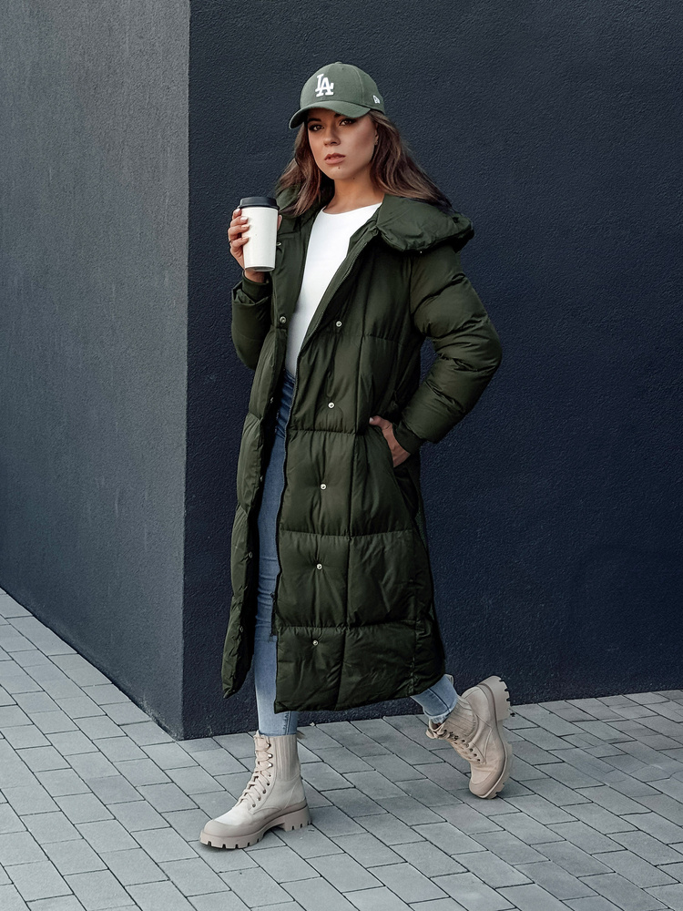 Palton matlasat pentru femei CLOUTIQUE verde