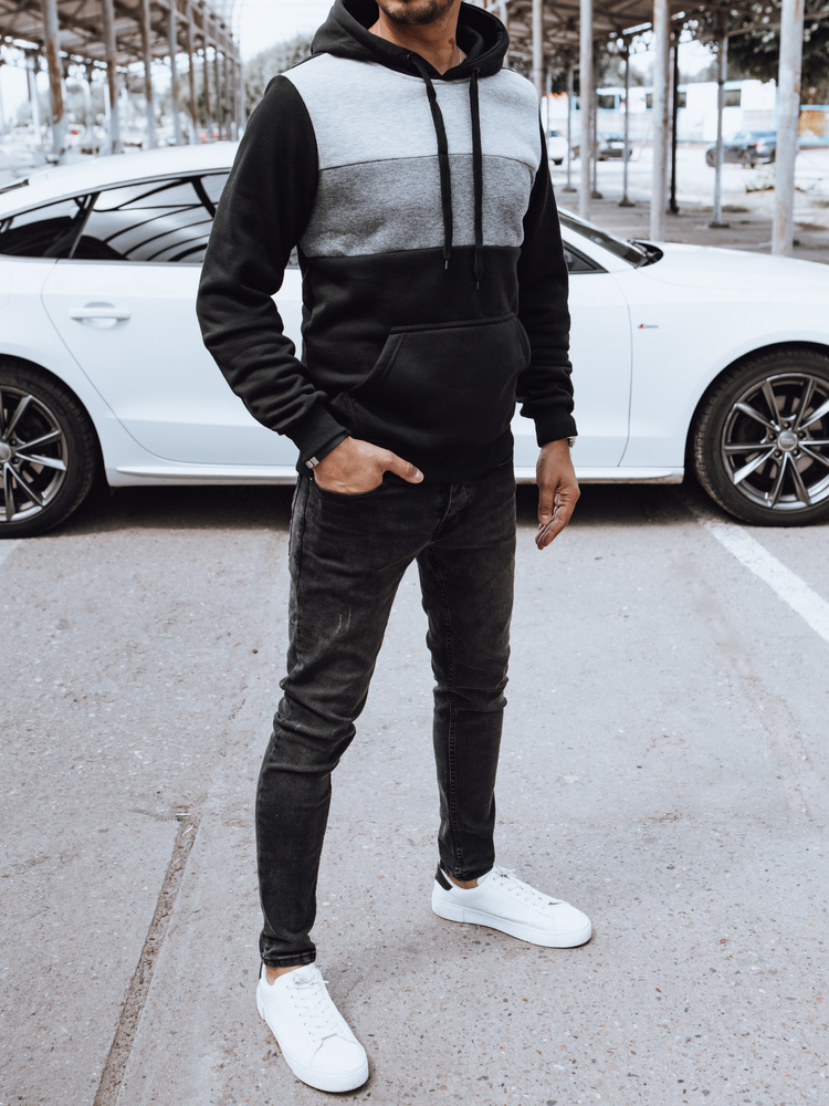 Bluza męska z kapturem czarna Dstreet