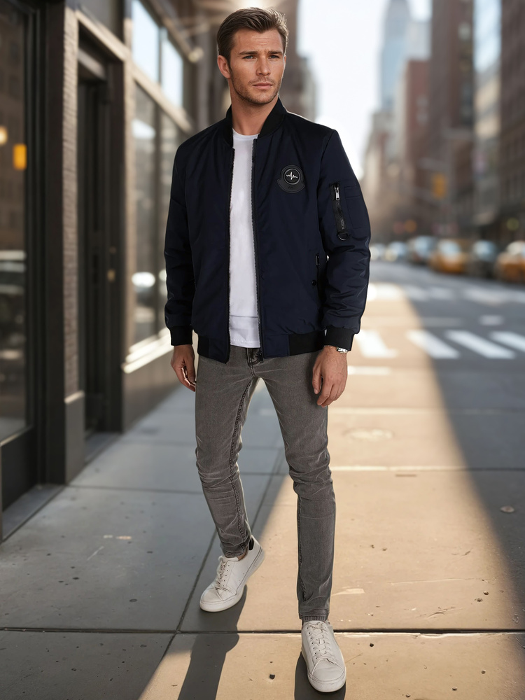 Jachetă bomber de tranziție pentru bărbați, albastră