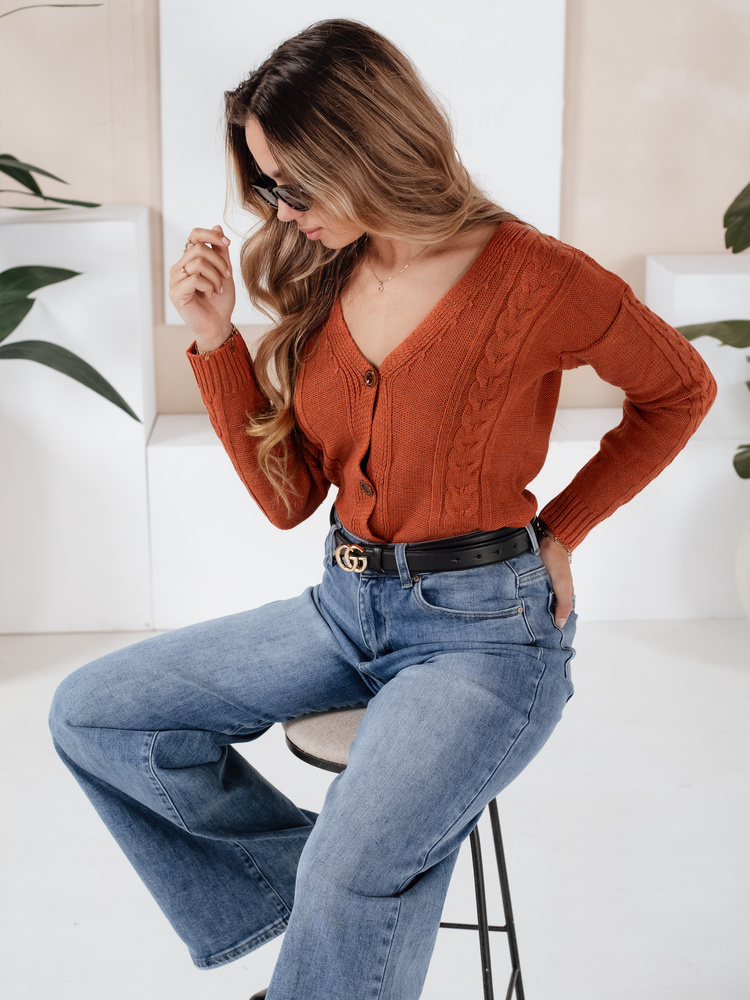 Sweter damski MELANIA ceglasty Dstreet