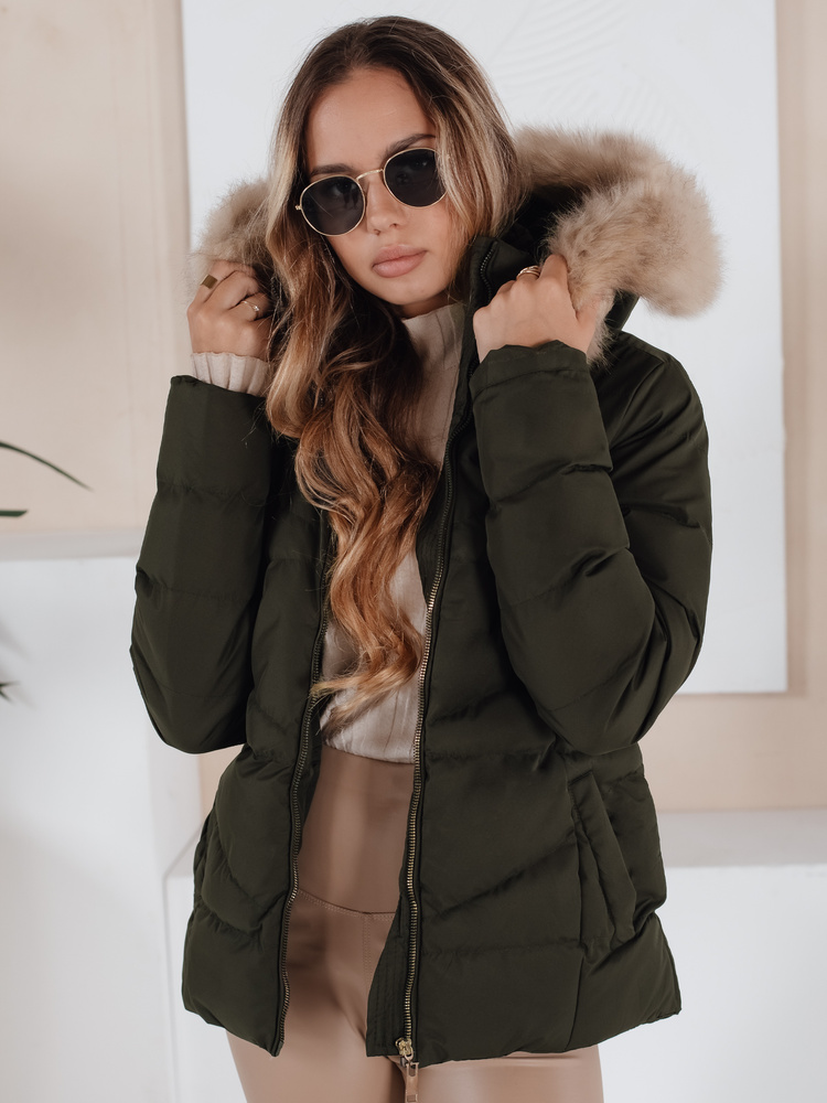 Kurtka zimowa damska pikowana zielona Dstreet