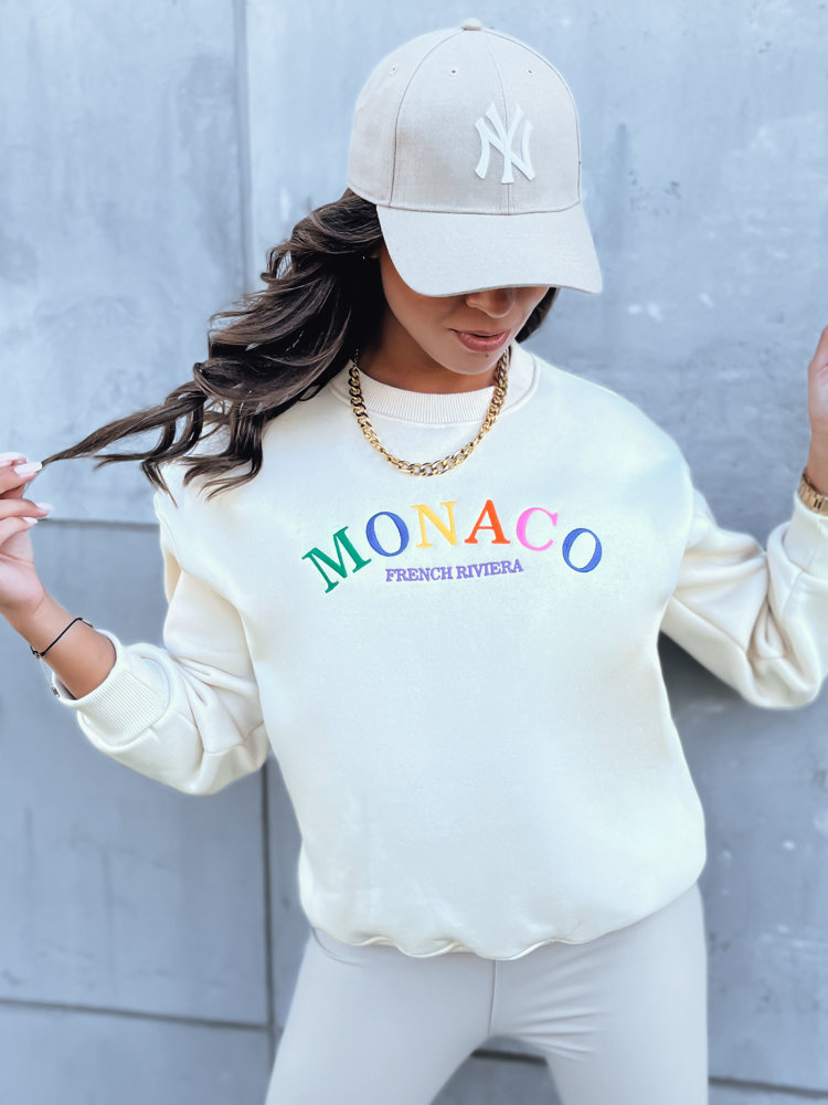 Bluza damska oversize MONACO kremowa Dstreet