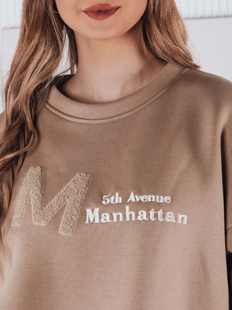 Bluza damska one size oversize AVENUE kawowy Dstreet