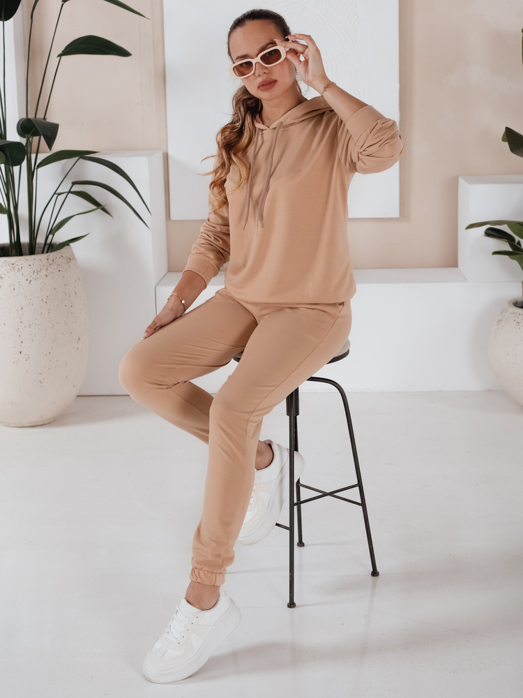 Komplet damski dresowy MIGEL ciemnobeżowy Dstreet