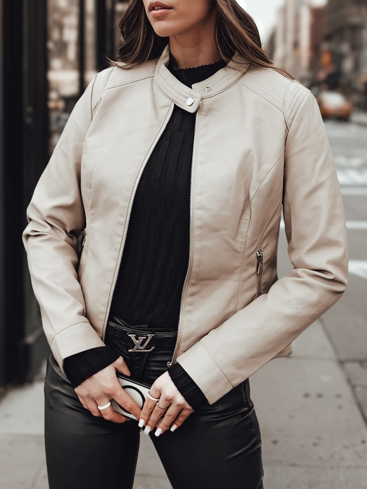 Geacă de piele pentru femei SKINVEX bej