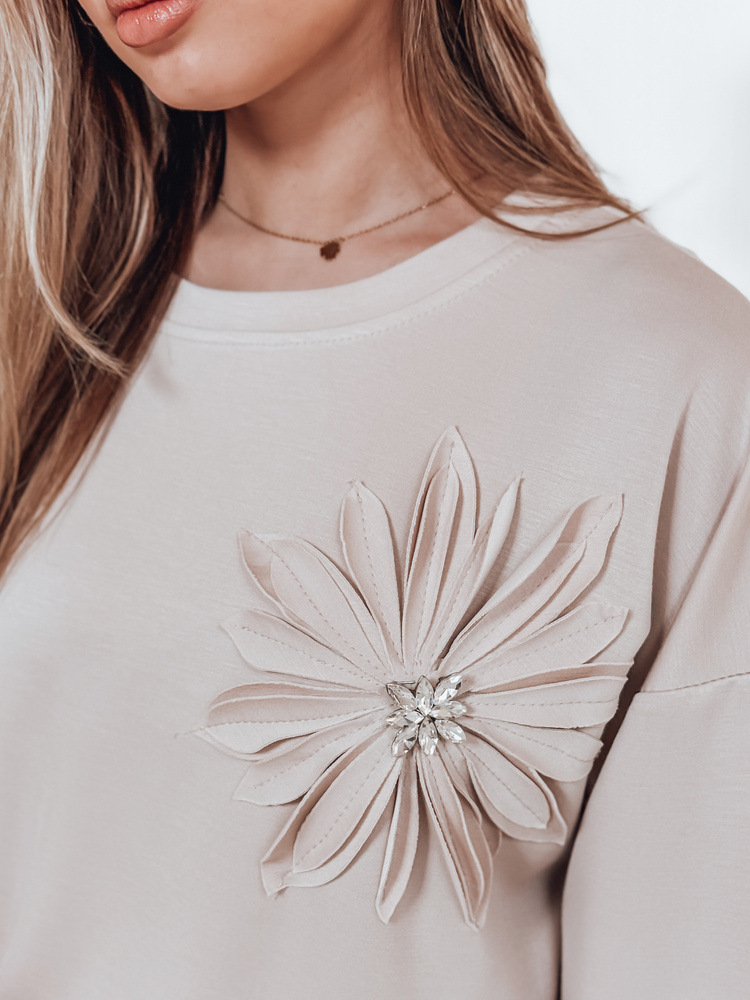 Bluza damska one size oversize FLORINE beżowa Dstreet