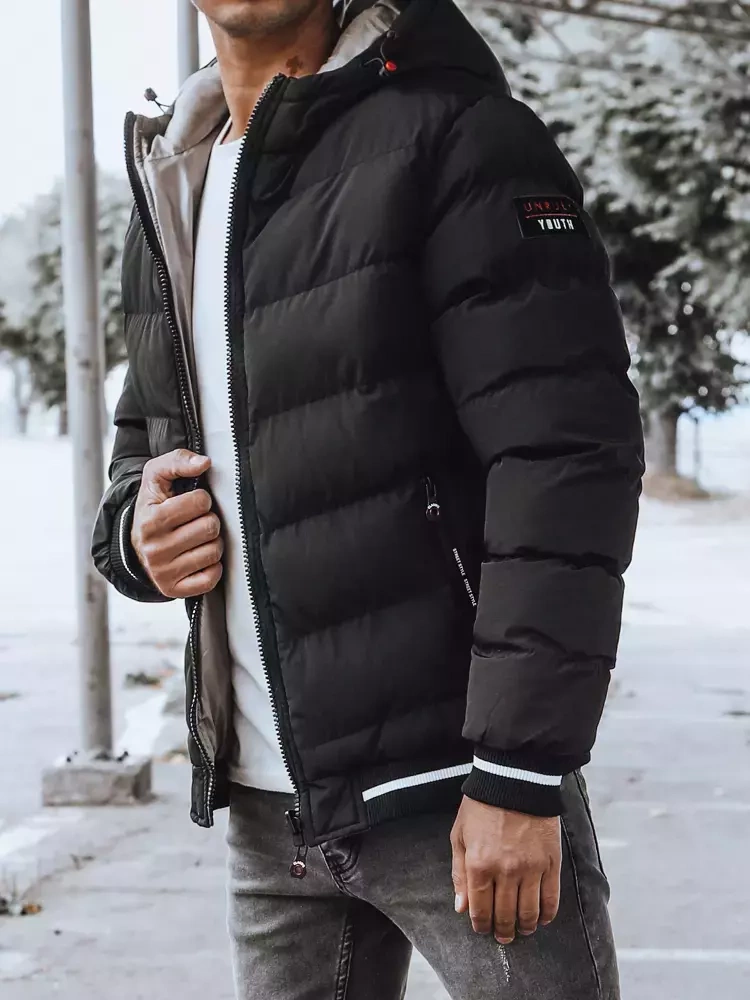 Pánská oboustranná zimná bunda černá Dstreet