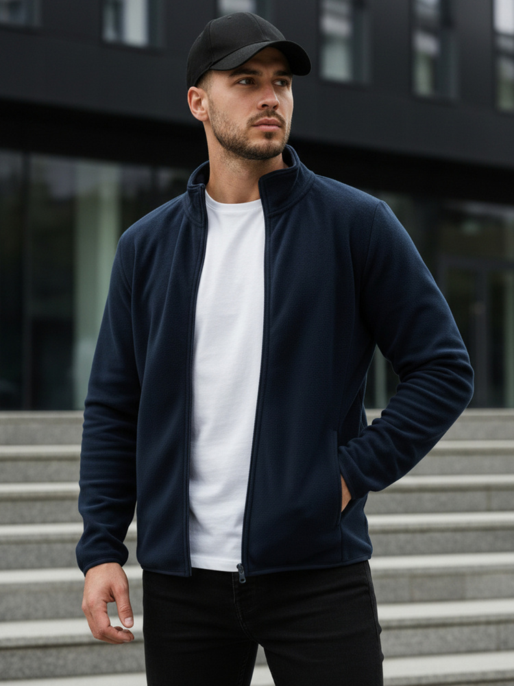 Мъжки суичър с цип, цвят гранат