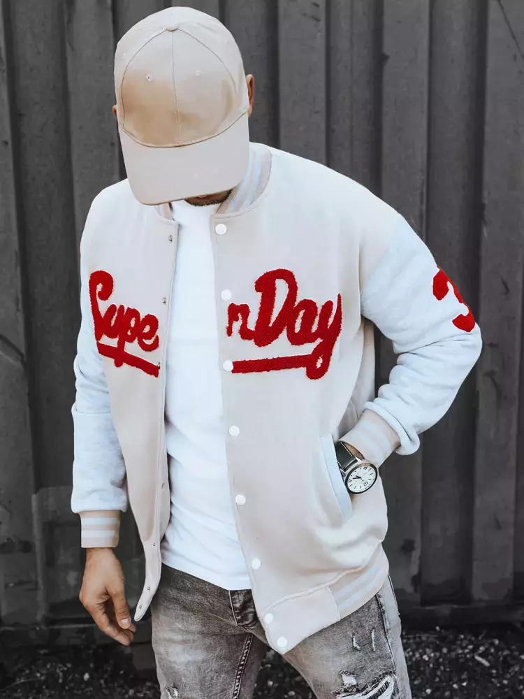 Bluza męska rozpinana ecru Dstreet