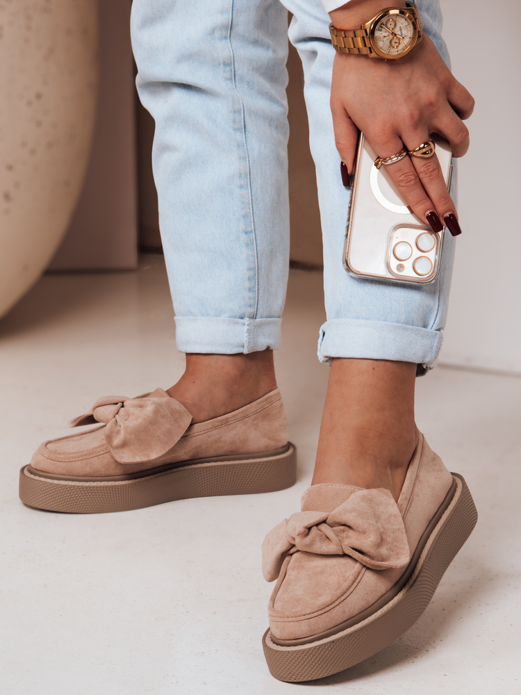 Mokasyny damskie na platformie LOFTIS różowe Dstreet