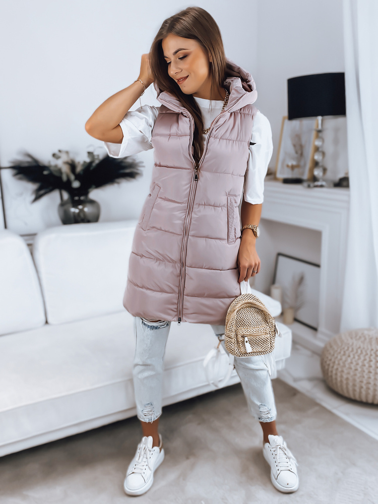 Kamizelka damska pikowana BRITA różowa Dstreet