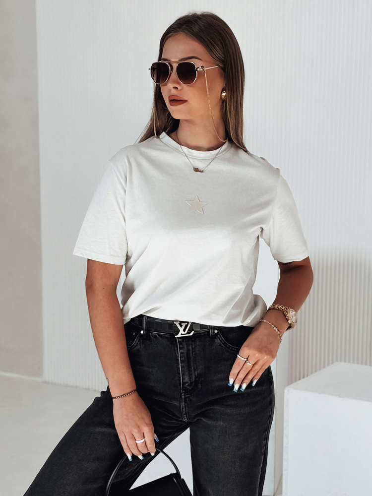 Дамска тениска STARZ в цвят шамфъстък