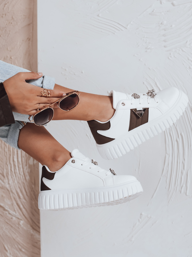 Sneakersy damskie na platformie białe Dstreet
