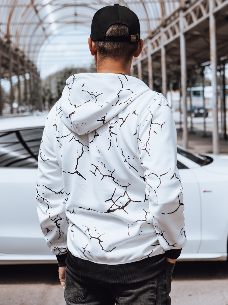 Bluza męska rozpinana z nadrukiem biała Dstreet
