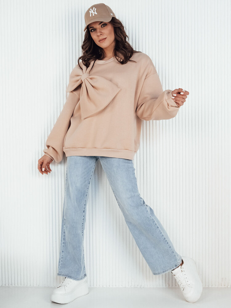 Women's oversize sweatshirt BOWLOOP beige Dstreet