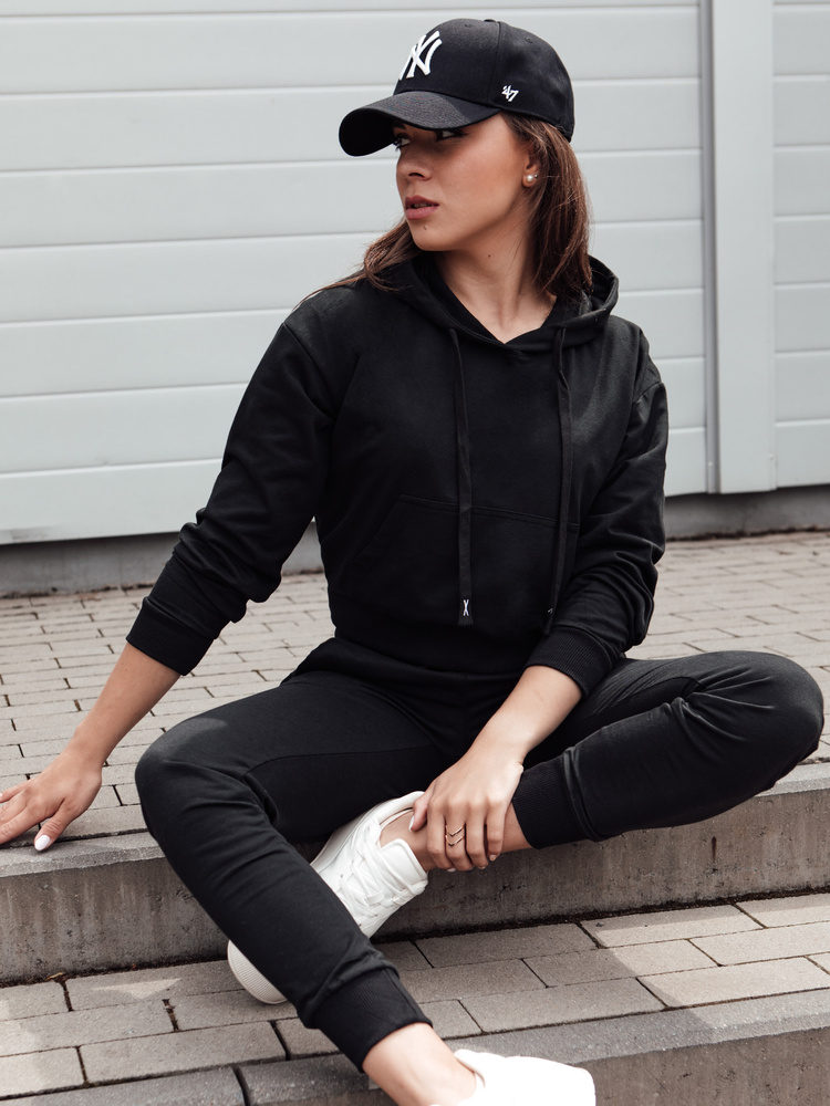 Bluza damska z kapturem TRENDHOOD czarna Dstreet