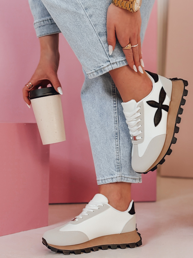 Teniși sport pentru femei FLEXIMOT albi