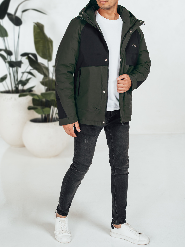 Kurtka męska zimowa z kapturem czarna Dstreet