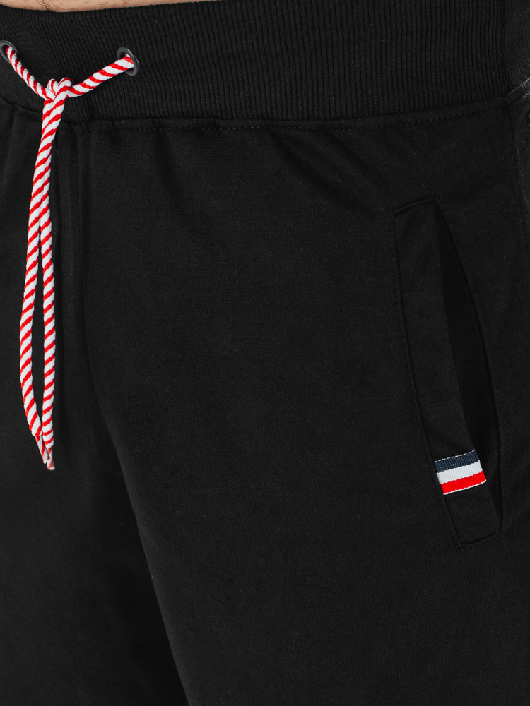 Pantaloni scurți negri din jerseu pentru bărbați Dstreet