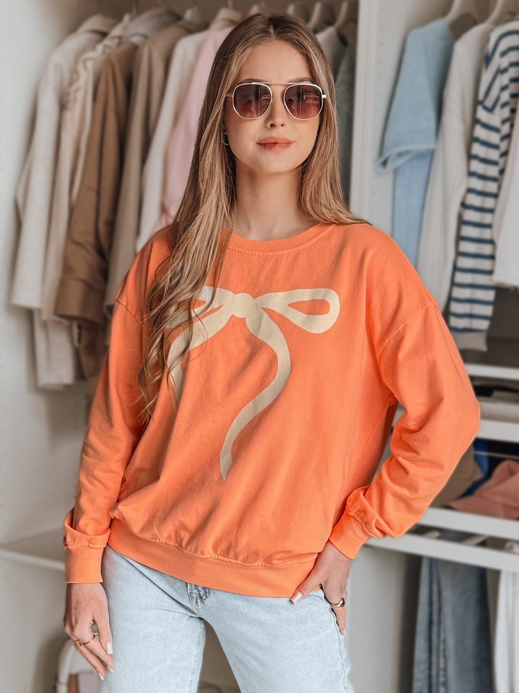 Bluza damska one size oversize SOFTTIE pomarańczowa Dstreet
