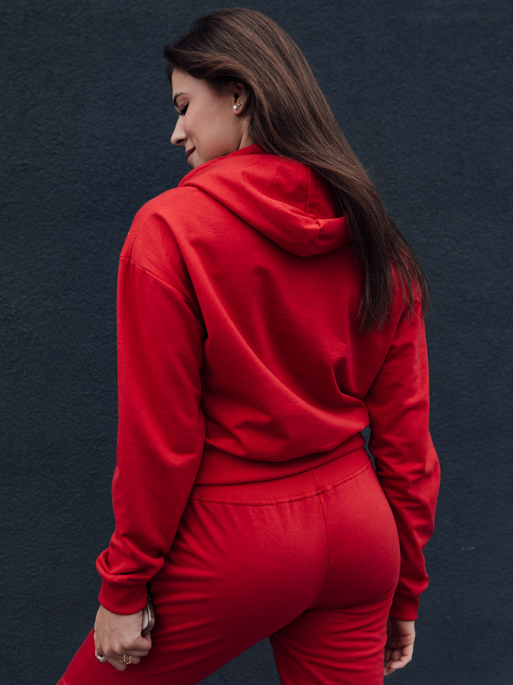 Bluza damska z kapturem TRENDHOOD czerwona Dstreet