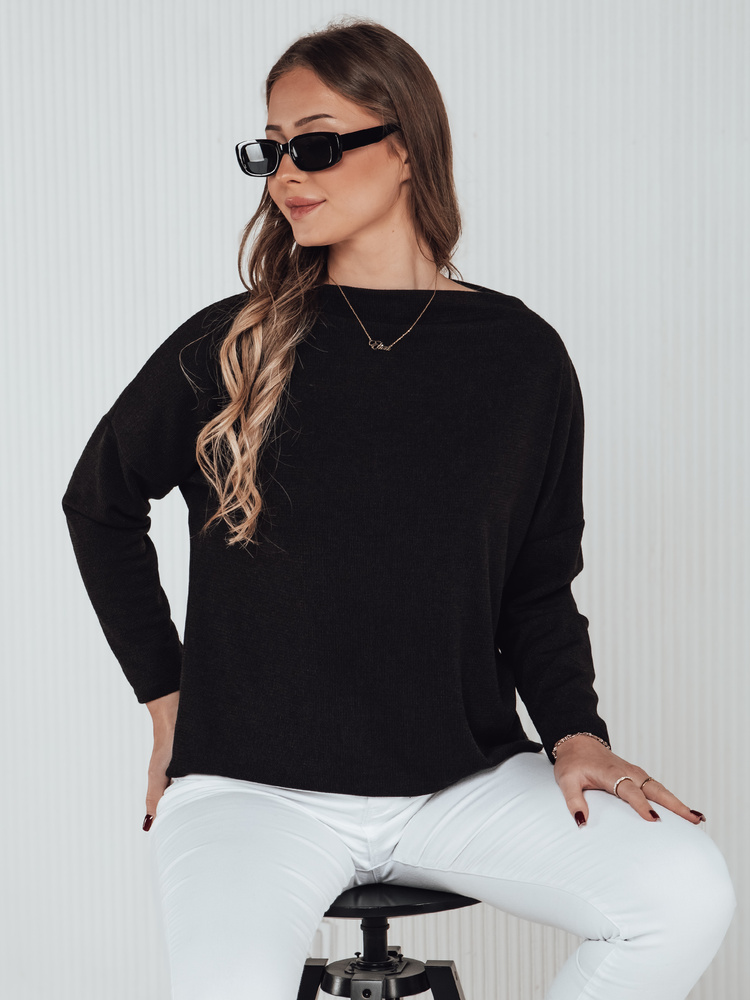 Bluzka damska one size WERIIO z wisiorkiem czarna Dstreet