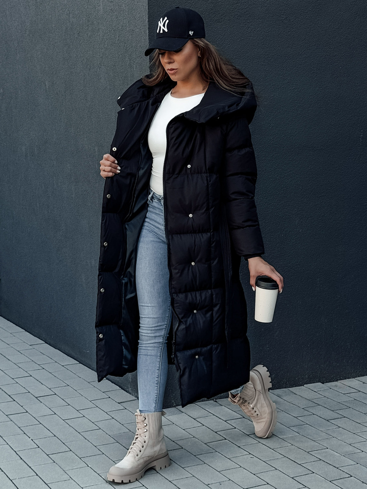 Palton matlasat pentru femei CLOUTIQUE negru