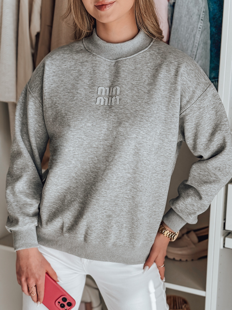 Bluza damska oversize z naszywką LOVASON szara Dstreet