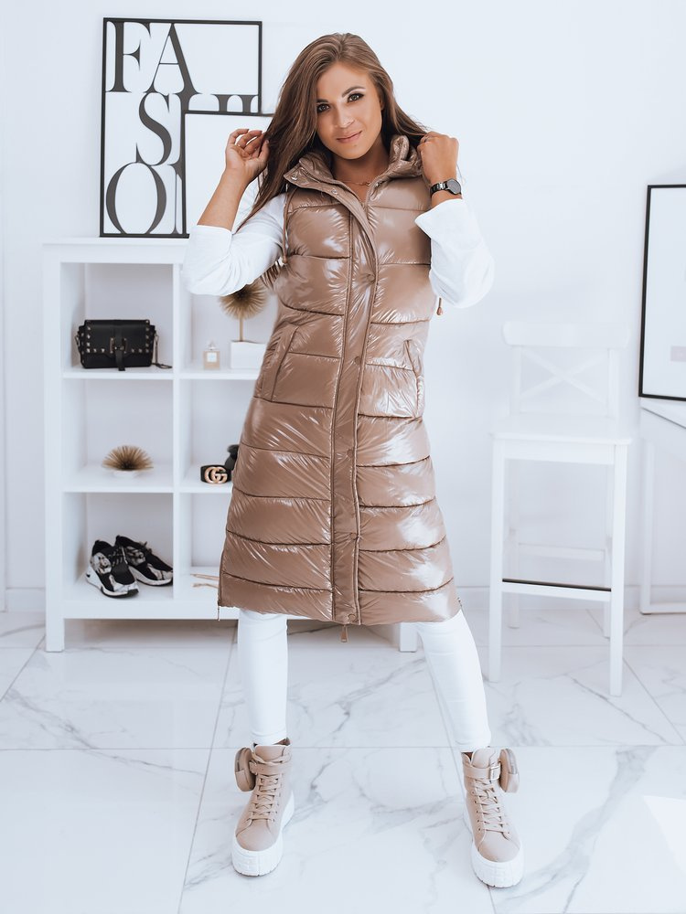 Kamizelka pikowana damska GANTINI kamelowa Dstreet