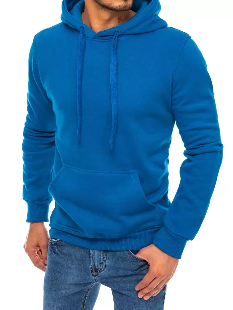 Bluza męska z kapturem błękitna Dstreet