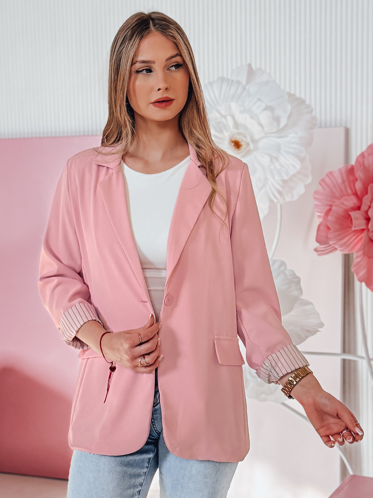 Marynarka damska one size oversize RESIDAL różowa Dstreet
