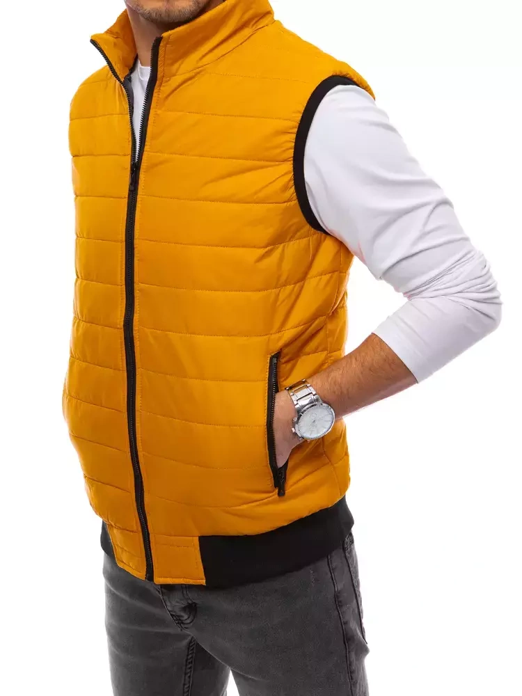 Kamizelka męska pikowana ciemnożółta Dstreet