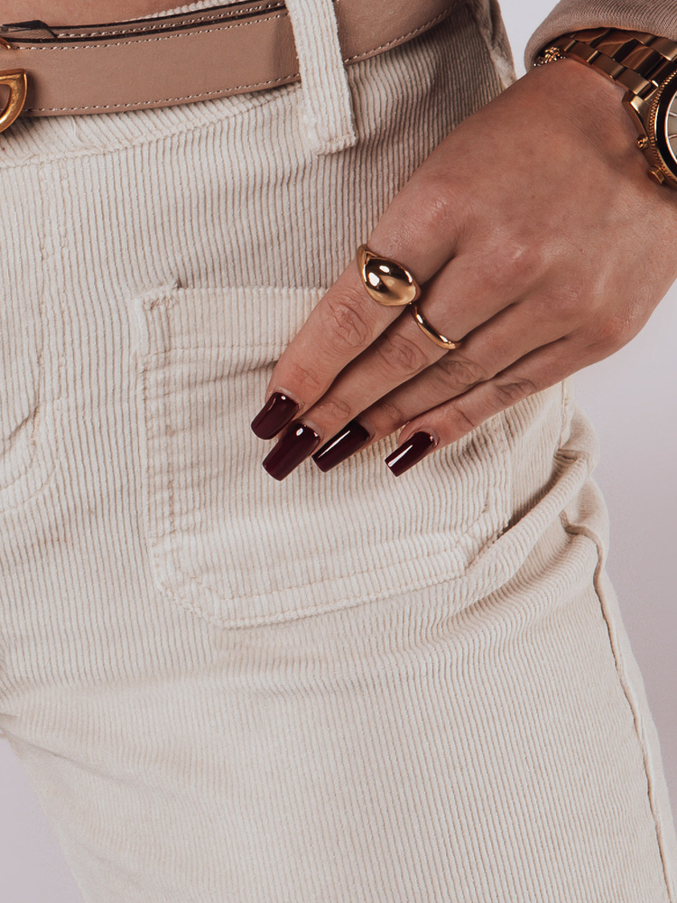 Pantaloni bej cu ținte pentru femei WELVIA