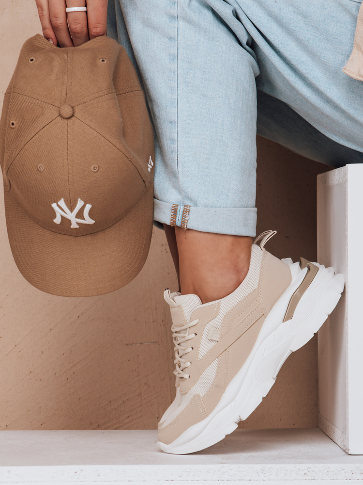 Teniși bej pentru femei cu platformă SPORTLITE