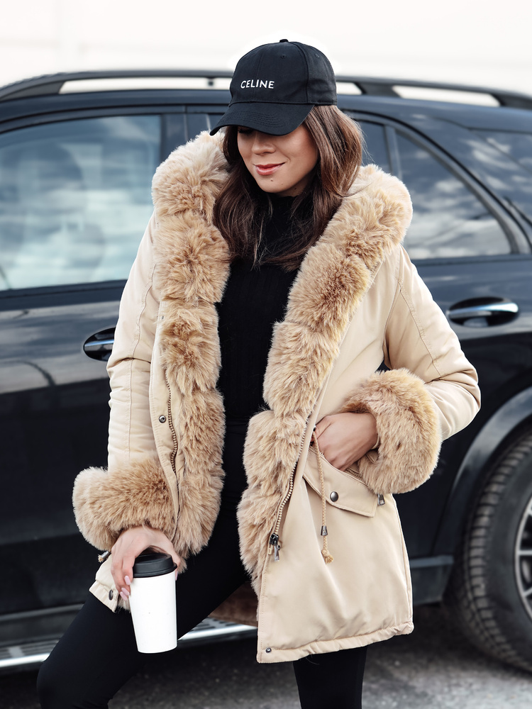 Parka de iarnă pentru femei cu blană CHARMFUR