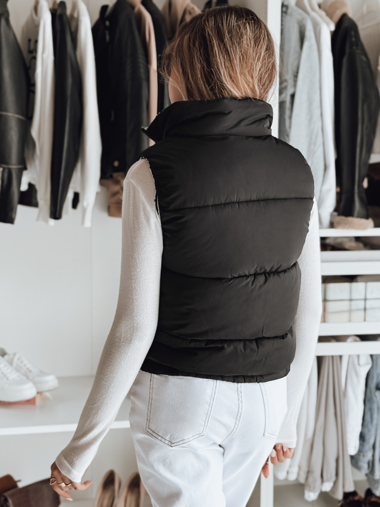 Vestă matlasată neagră pentru femei URBANELLE