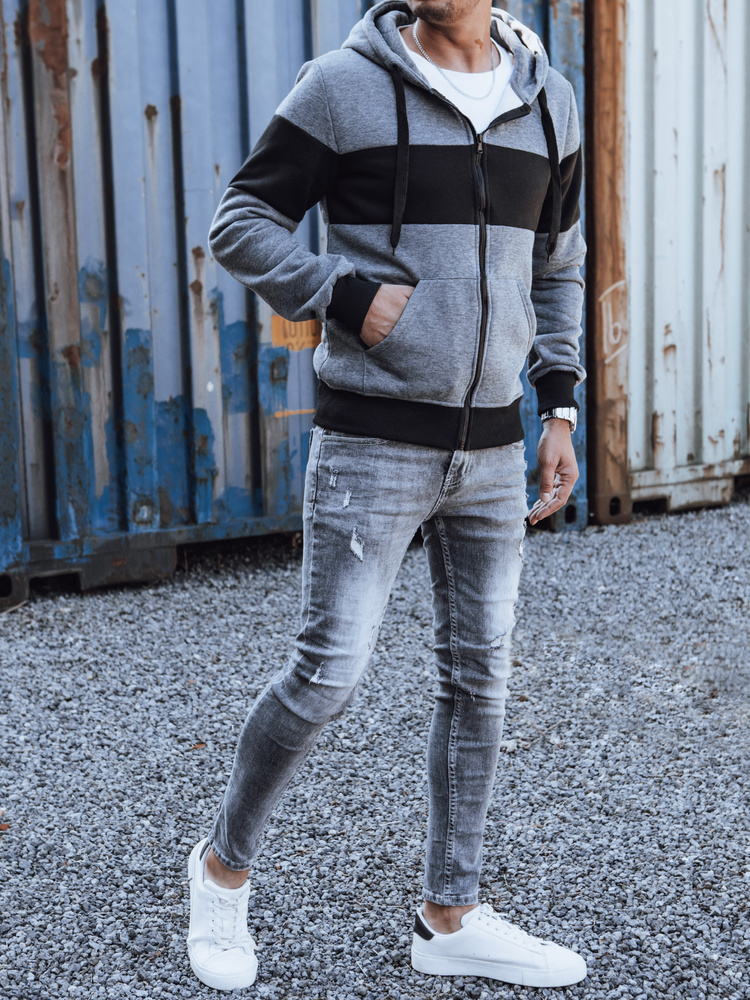 Bluza męska ciemnoszara z kapturem Dstreet