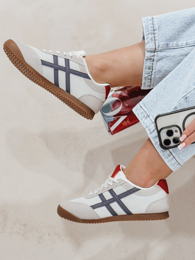 Sportowe sneakersy damskie RUNLUX czerwone Dstreet