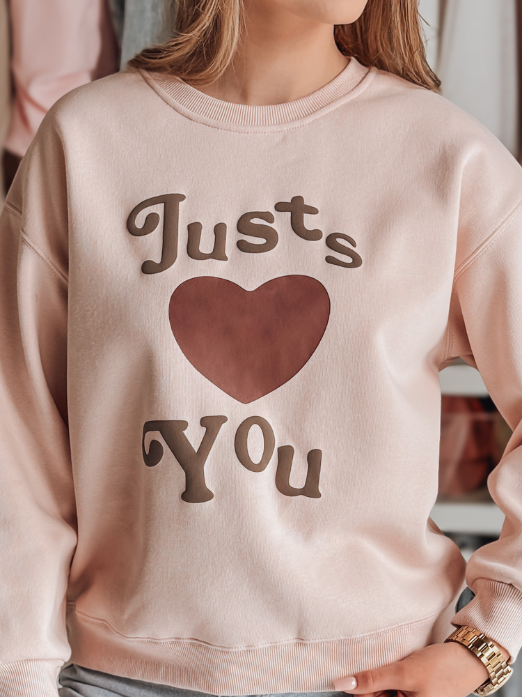 Bluza damska oversize z nadrukiem FEELME różowa Dstreet