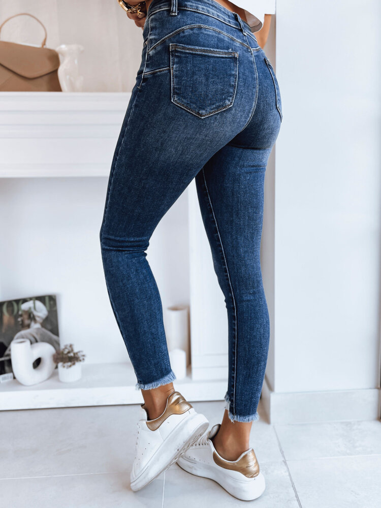 Spodnie damskie jeansowe skinny fit DURIN ciemnoniebieskie Dstreet