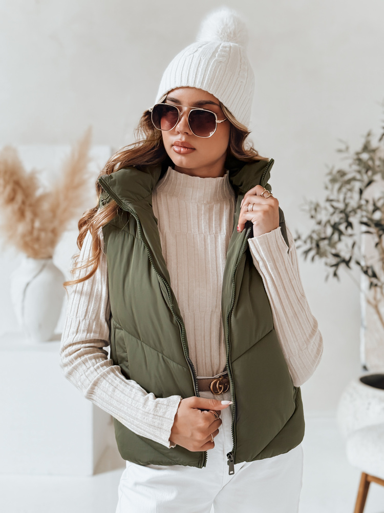 Vestă matlasată pentru femei LIKEHUGS verde