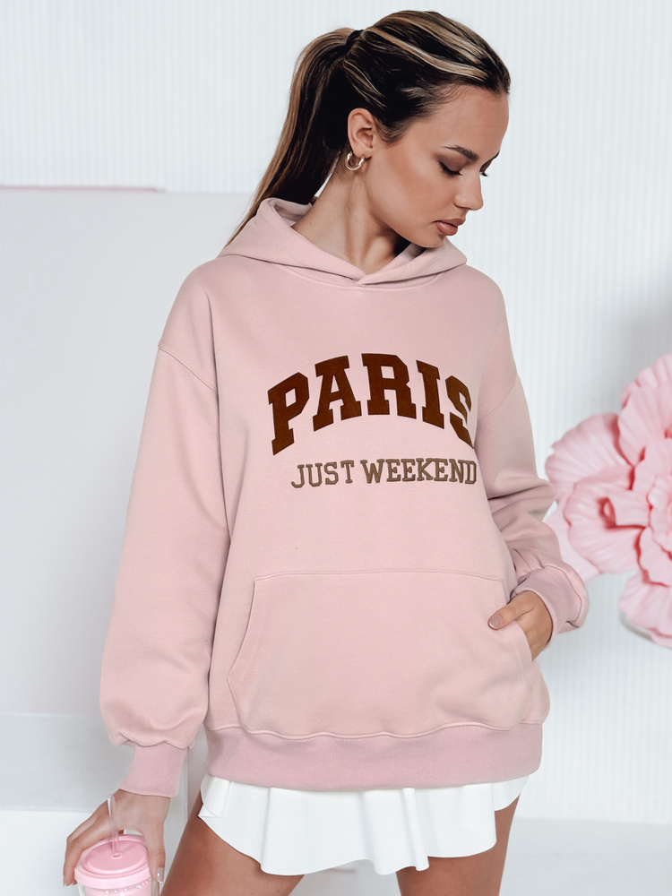 Bluza damska oversize z kapturem PARISSIA różowa Dstreet