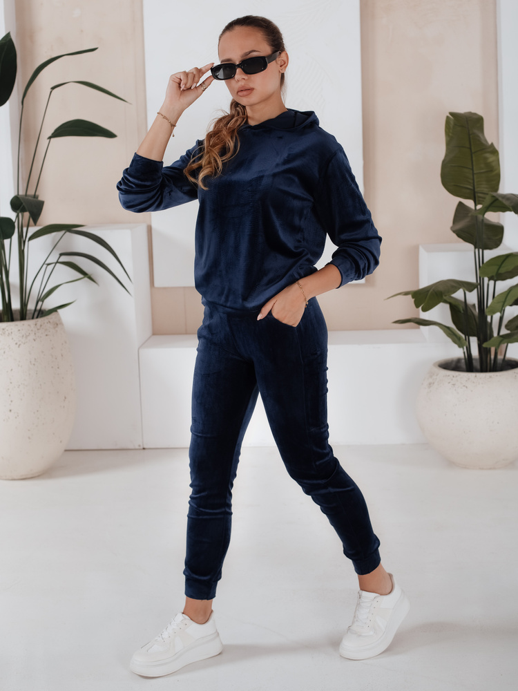 Granatowy damski komplet welurowy SO COMFY Dstreet