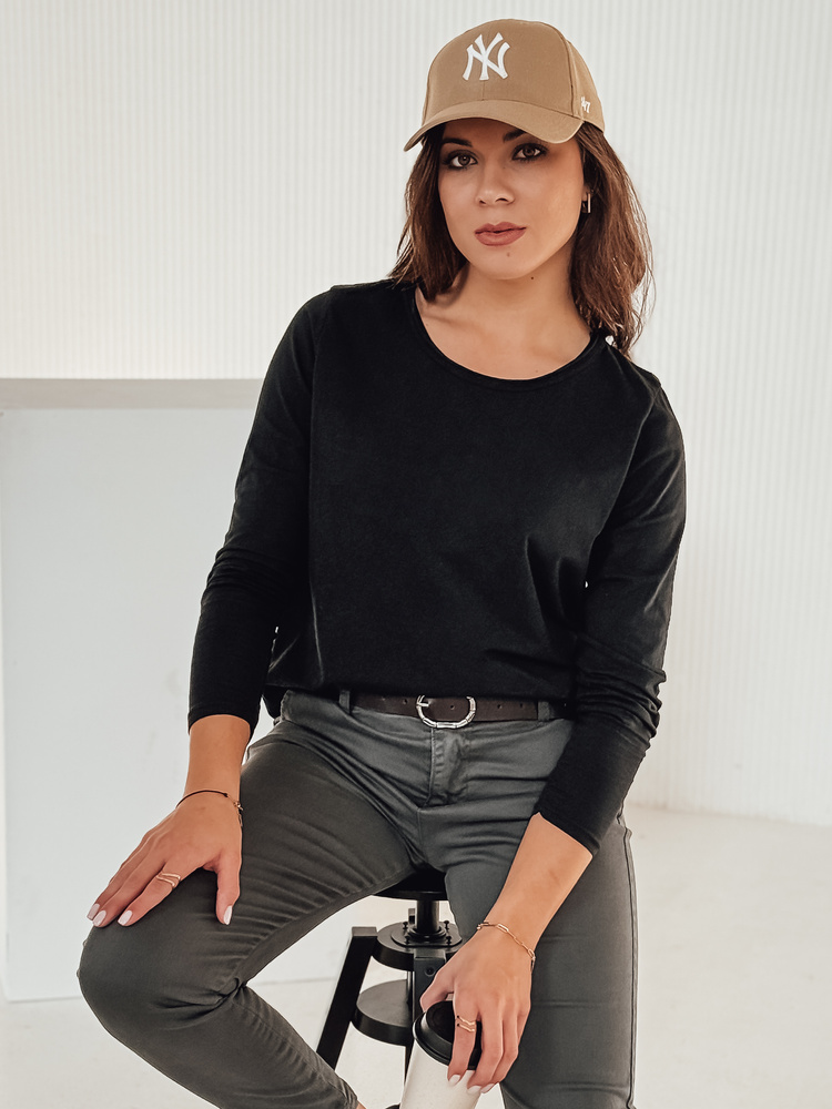Bluzka damska one size MINIMODA z wisiorkiem czarna Dstreet