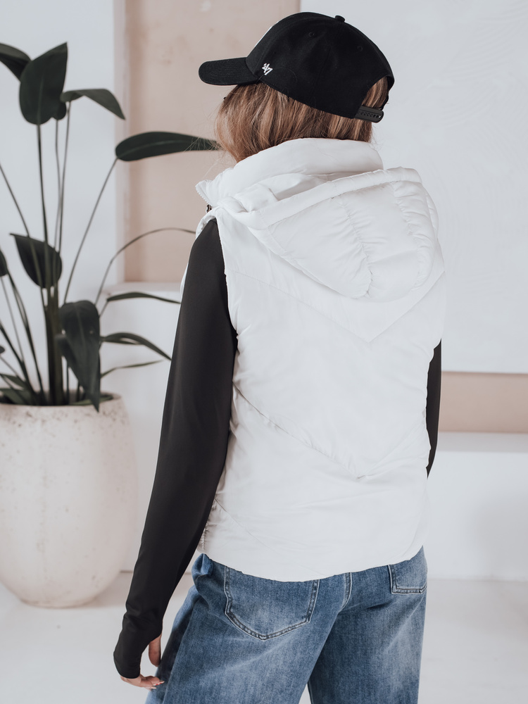 Vestă matlasată pentru femei LIKEHUGS albă