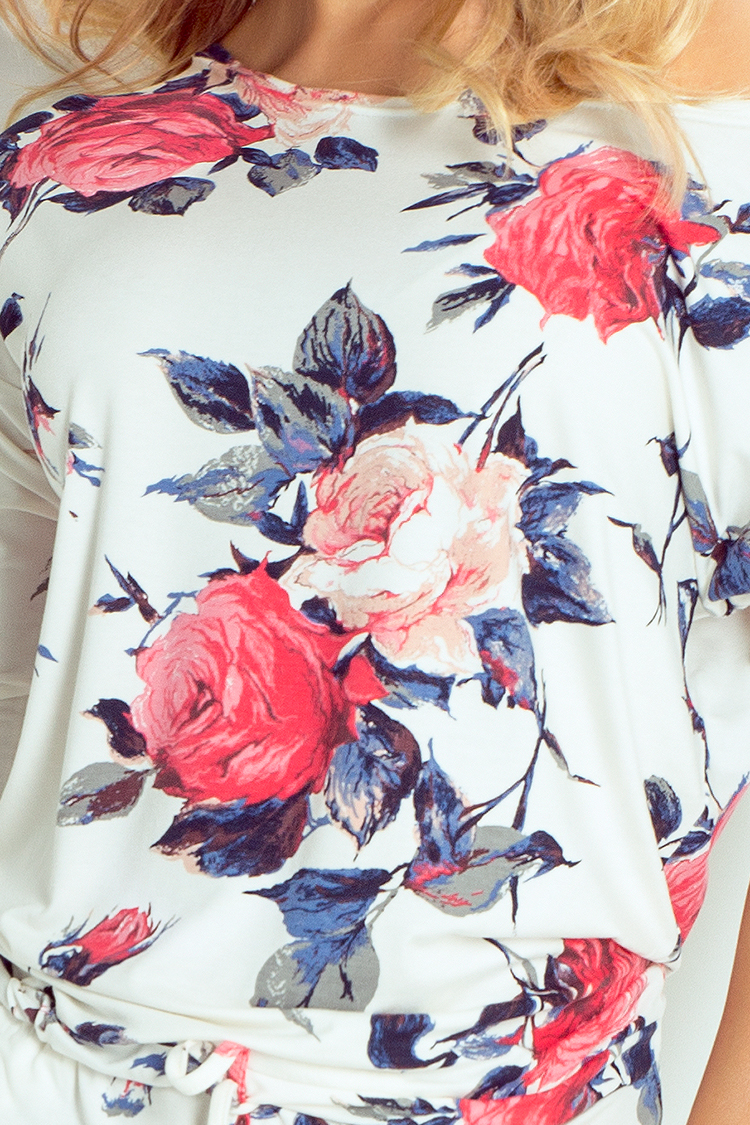 Sporty dress - colored large flowers 13-49