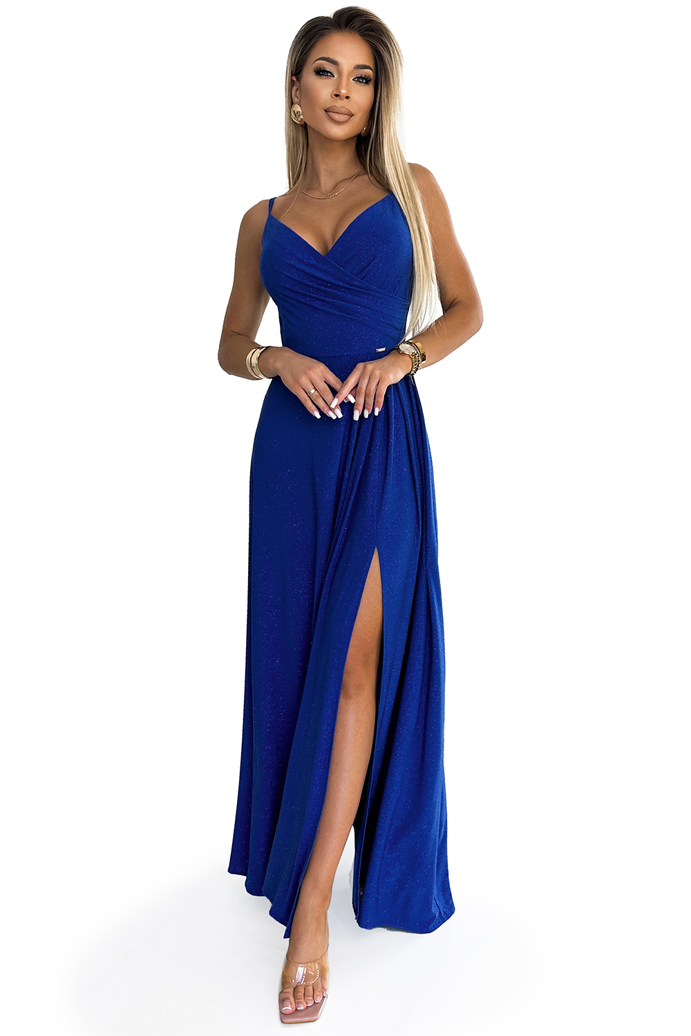 Elegantní maxi dlouhé šaty na ramínka Numoco