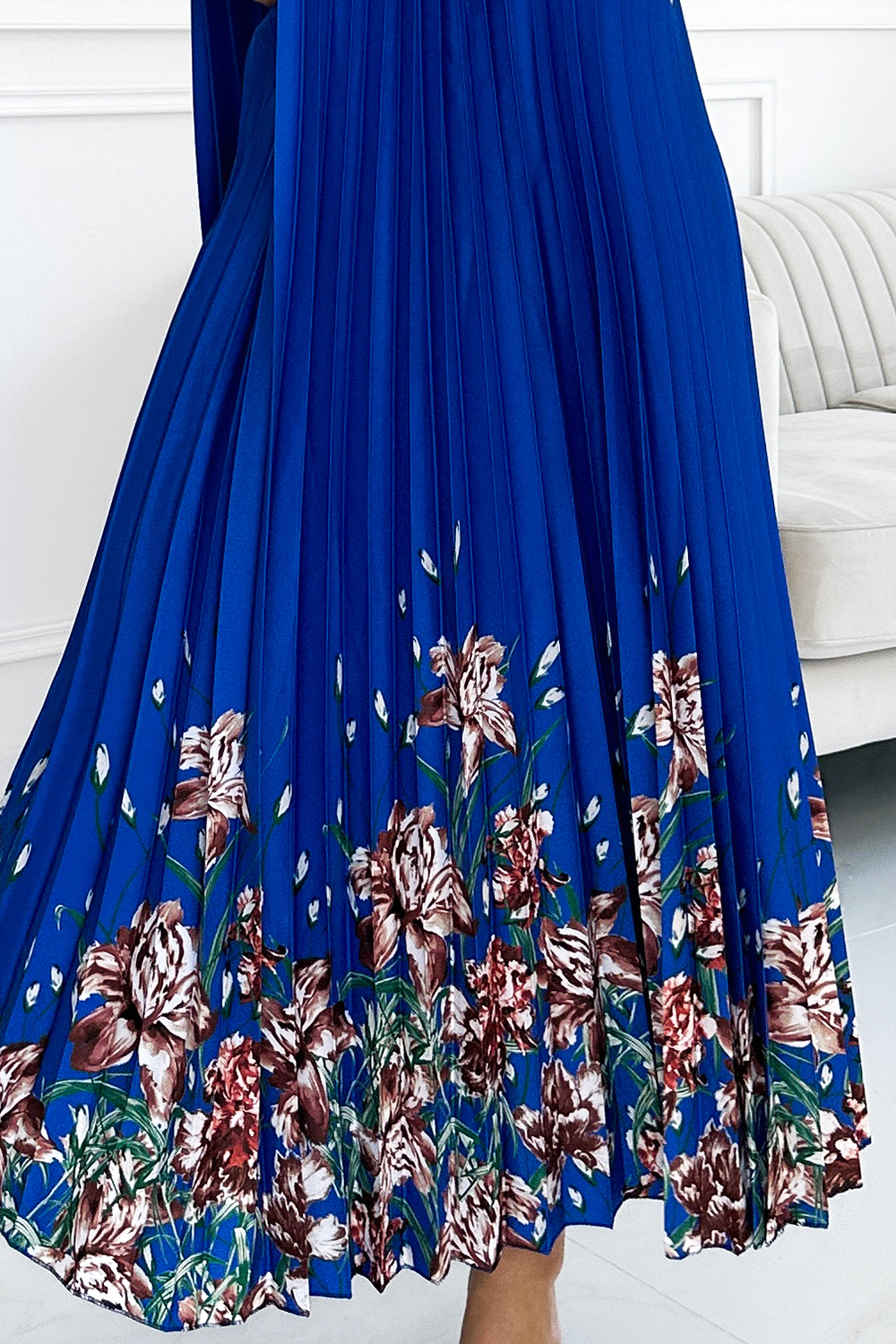 Pleated satin maxi dress Numoco