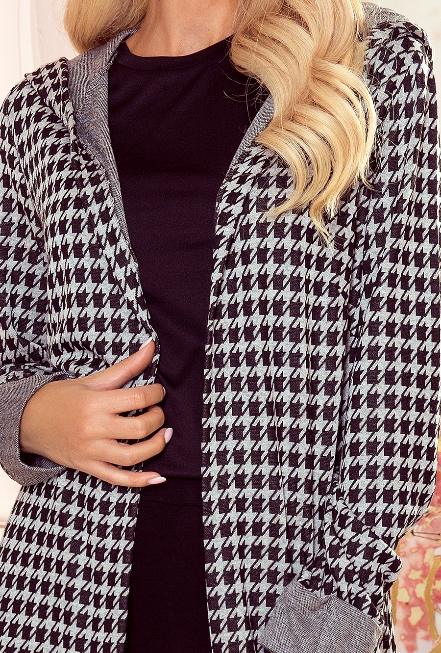 Hooded cardigan with Numoco pockets