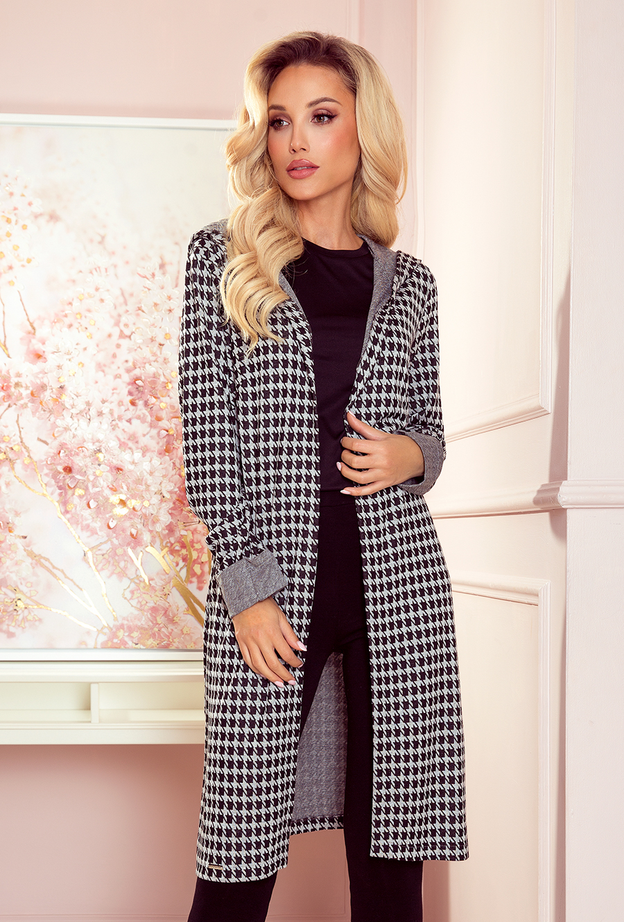 Hooded cardigan with Numoco pockets